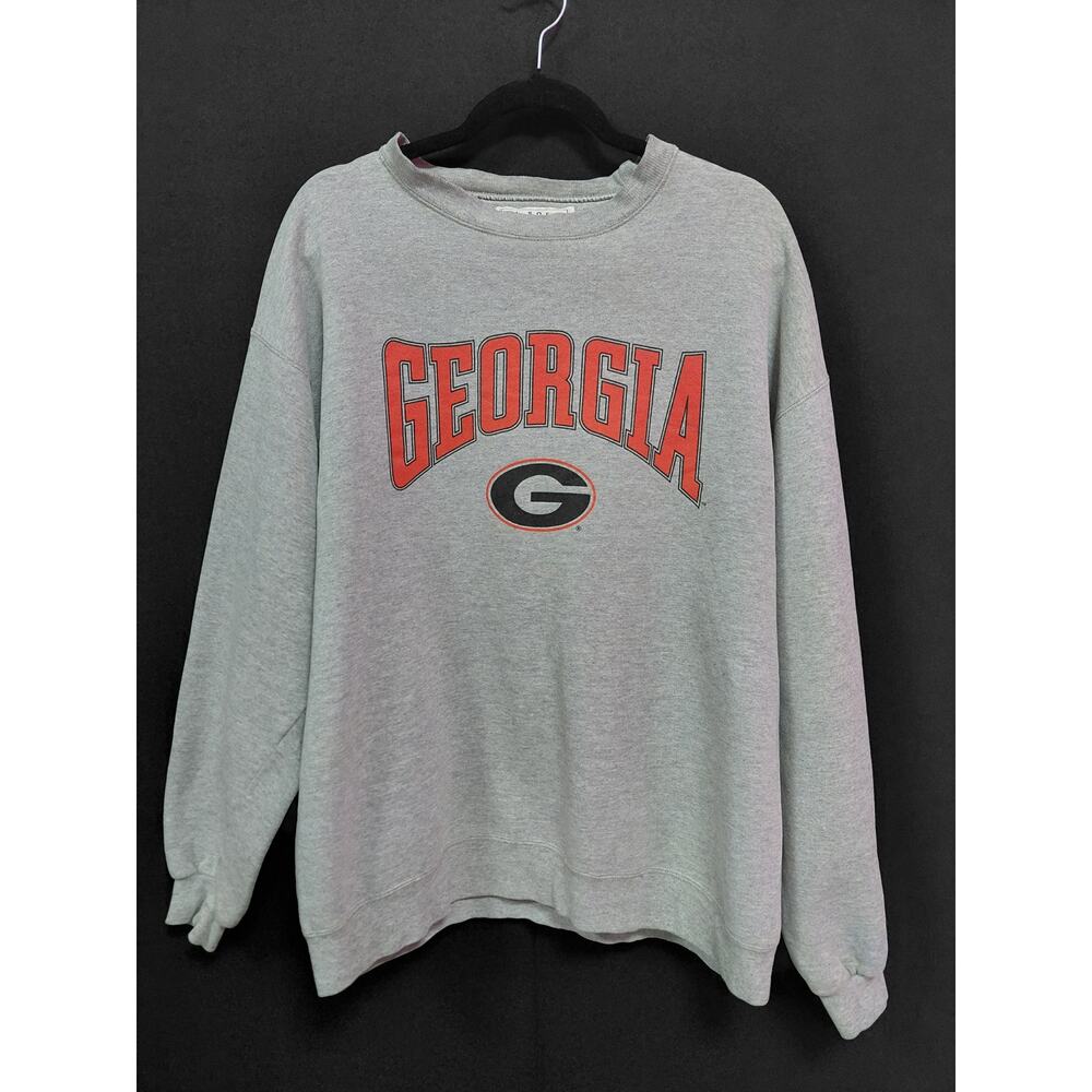 M.J. SOFFE  Georgia Sweatshirt Gray Graphic Print Knit Pullover Size XL